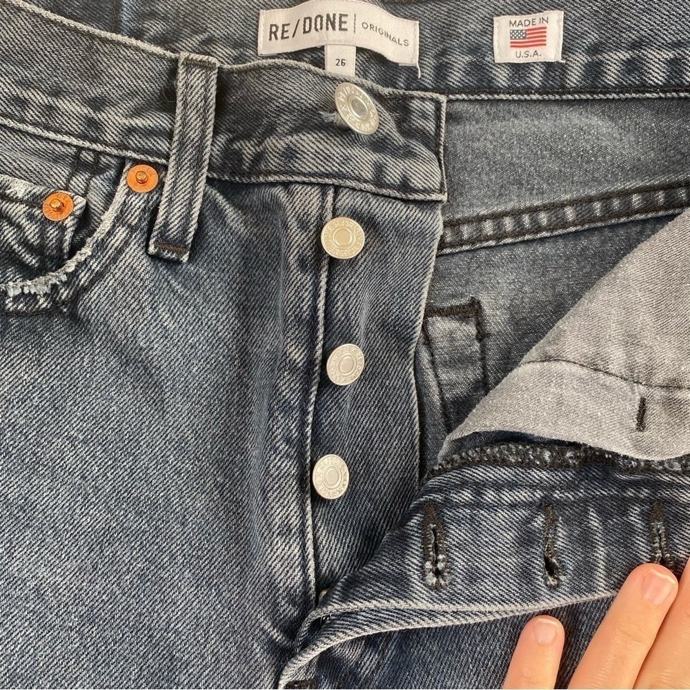 RE/DONE Originals High Waist Ankle Crop Jeans Size 26 - Picture 5 of 10